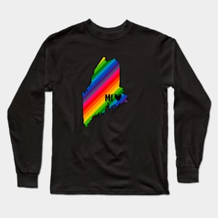 USA States: Maine (rainbow) Long Sleeve T-Shirt